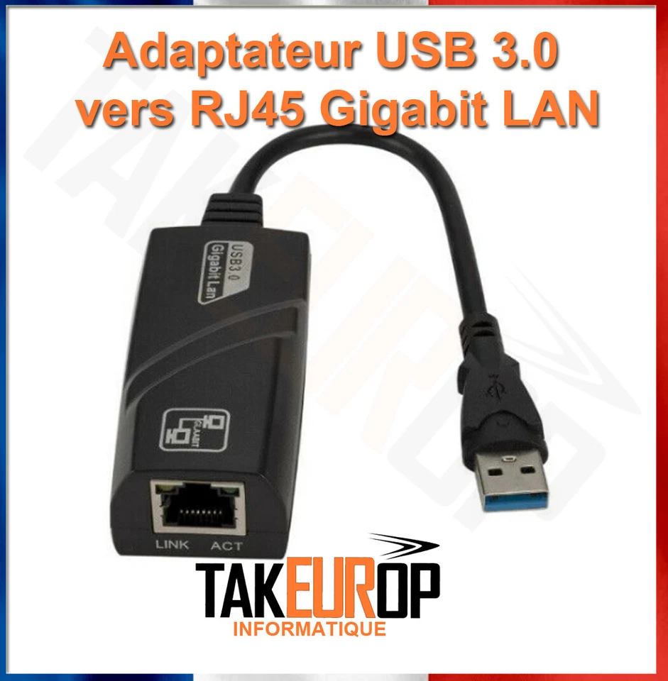 USB 3.0 to Ethernet RJ45 LAN réseau Adaptateur 10/100/1000 Gigabit Computer PC