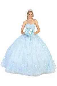 Womens Dresses For Quinceanera Long Sweetheart Strapless Ball Gown Plus Size - Picture 1 of 13