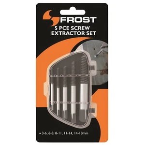 Frost SCREW EXTRACTOR SET 5Pcs, 3-6, 6-8, 8-11, 11-14 & 14-18mm*Australian Brand - Picture 1 of 2