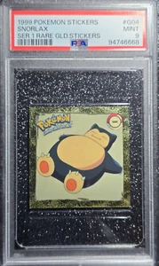 PSA 9 Mint 1999 Pokemon Sticker ~ Snorlax ~ ArtBox Series 1 Rare Gold #G04 - Picture 1 of 2