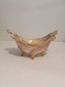 Antique LA BELLE CHINA BEIGE FLORAL BOWL MARKED W P BY WHEELING POTTERY 1900'S - Picture 1 of 6