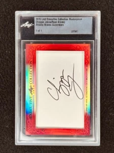 Chipper Jones Ryan Klesko 2015 Leaf Masterpiece Cut Signature autograph 1/1 JSA - Picture 1 of 2