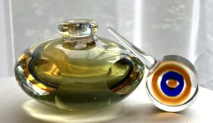 Vintage Fifth Avenue Crystal Art Glass Perfume Bottle -Evil Eye Stopper - MCM - Picture 1 of 14