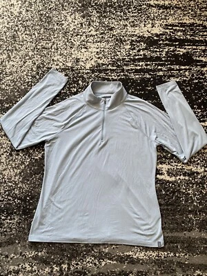 Free Fly 套衫女式大号蓝色竹制硬度 1/4 拉链拇指孔运动服 — 第 1/4 张图片