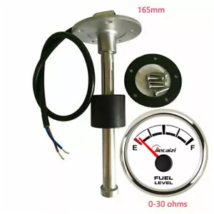 Jiecai 52mm 0-30 ohms Fuel Level Gauge with 165mm Sender for Car Marine Blue Led - Bild 1 von 11