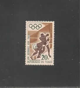 Togo #374 (A26) VF MINT VLH - 1960 20fr Boxing / 8th Winter Olympics - Picture 1 of 1