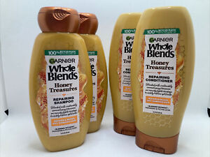 LOT OF 4 Garnier Whole Blends Honey Treasures Shampoo and Conditioner 12.5 fl oz