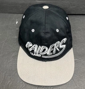 VTG Oakland Raiders Hat Cap Mens Black SnapBack Retro 80s 90s NFL Team Apparel - Picture 1 of 9