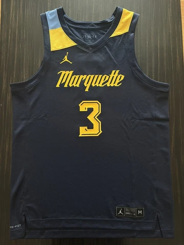 Nike Air Jordan NCAA Marquette Golden Eagles Dwyane Wade #3 Jersey Men Medium M Cover
