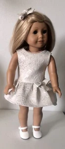 Handmade Dressy Dress For 18" Dolls American Girl Our Generation Dolls White - Picture 1 of 10