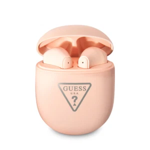Auriculares inalámbricos Guess Bluetooth 5.0 TWS + estación de carga triángulo logotipo rosa rosa rosa - Imagen 1 de 3