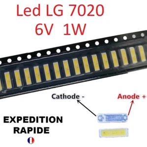 5 Leds LG Innotek LED Backlight TV 1W 6V 7020 White Cold - Picture 1 of 1