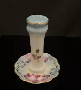 Limoges Vintage Hat Pin Holder Ceramic Dish China Floral Hand Painted Gold Trim - Picture 1 of 6