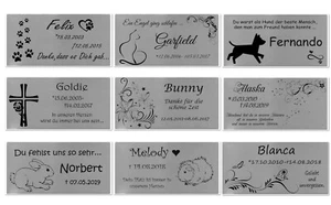 Placa de identificación funeraria con imágenes y grabado a petición placa de identificación acero inoxidable animales - Imagen 1 de 16