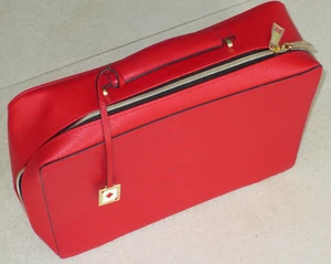 ESTE"E LAUDER KOSMETIKKOFFER BEAUTY CASE LEATHER ROT MAKEUPTASCHE - Bild 1 von 13