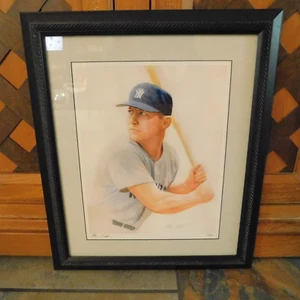 BEN TEETER MICKEY MANTLE LIMITED EDITION FRAMED PRINT / PENCIL SIGNED 11 of 50 - Picture 1 of 12