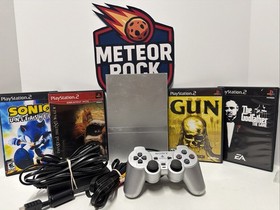 Sony PlayStation 2 Slim SILVER Console Bundle SCPH-77001  Tested - Ships Today.