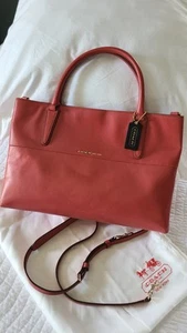 COACH Borough Soft Loganberry Nappa Leather Shoulder Handbag - Picture 1 of 9