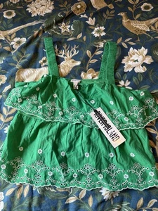 River Island BNWT Green & White Embroidered Blouse Size 10 - Picture 1 of 6