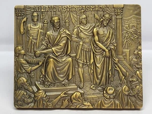 LIFE OF JESUS #22/ CHRIST BEFORE PILATE Bronze Medal by Cabral Antunes - Picture 1 of 5