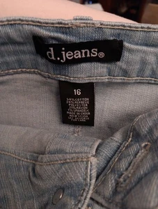 New! d. Jeans Women’s Denim High Waist Pencil Skirt Raw Hem Button Fly Size 16 - Picture 1 of 11