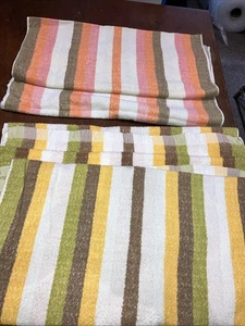 5 Vintage Hand Towels Stripped 36” X 17” - Picture 1 of 6