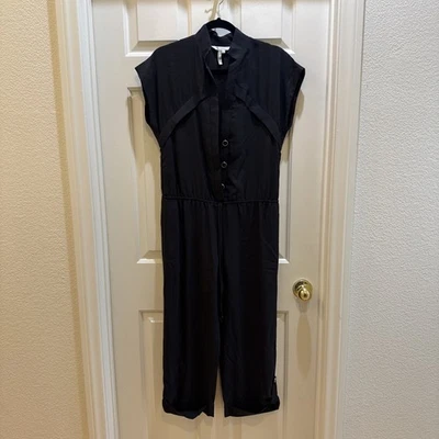 BCBG Generation Dark Grey Black Size Small Short Sleeve Jumpsuit - Image 1 of 4