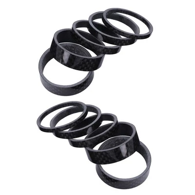  Lot de 10 entretoises de potence de vélo en fibre de carbone pour fourche avant - Photo 1/4