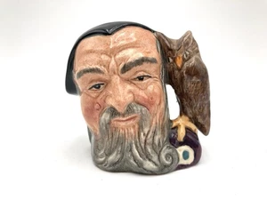 "Mini jarra Royal Doulton Merlin Owl Toby 3"" de colección 1959 soporte para palillo de dientes 6543 Inglaterra" - Imagen 1 de 10