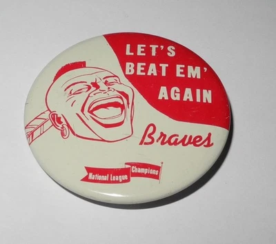 1958 Baseball Milwaukee Braves World Series National League Champions Pin Button - Image 1 of 2