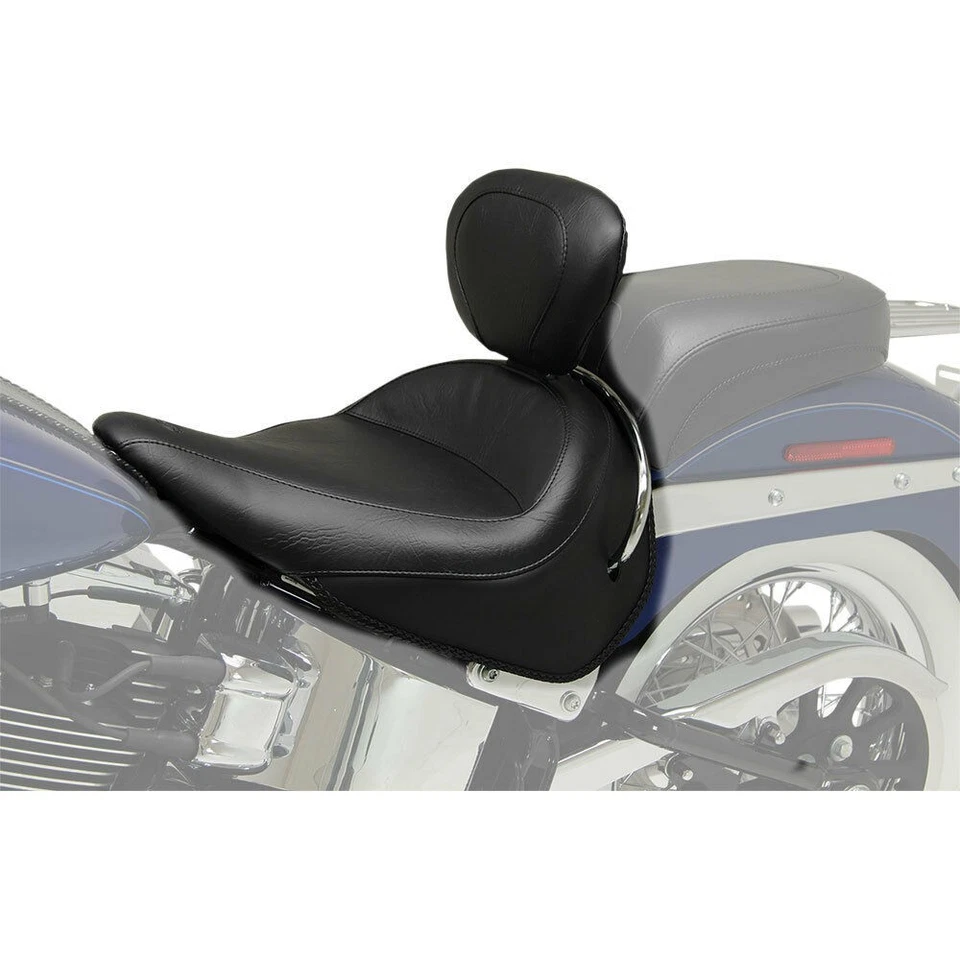 Asiento de conductor Mustang ancho vintage con respaldo para Harley Softail 2005-17 FLSTN Foto 1 de 1