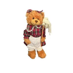 Oso de peluche Burton & Burton mamá fregona de limpieza felpa a cuadros 15" regalo criada país - Imagen 1 de 15