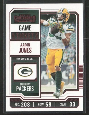 Aaron Jones 2023 Panini Contenders #36 Game Ticket Red Green Bay Packers - Image 1 of 2