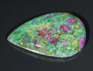 30 Ct 5X20X30 mm Natural Eye Ruby Fuchsite Pear Gemstone BS-296 - Picture 1 of 1
