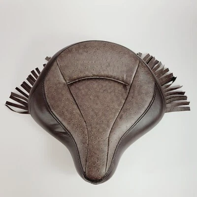 Harley-Davidson Custom Marrón Tachonado Avestruz con Flecos Police Solo Seat 97-08 Foto 1 de 4