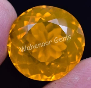 Natural Orange Opal 22.30 Ct Round Welo Mexican Unheated Rare Gemstone Certified - Picture 1 of 5