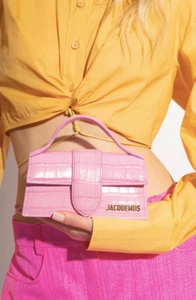 NUOVA BORSA A TRACOLLA JACQUEMUS LE BAMBINO CROC IN PELLE FRIZIONE ROSA MINI BORSA NUOVA CON ETICHETTE! - Foto 1 di 16