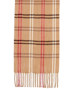 Steve Madden Womens Mid Weight Cozy Plaid Muffler Scarf Camel $42 1139/360 - Picture 1 of 5