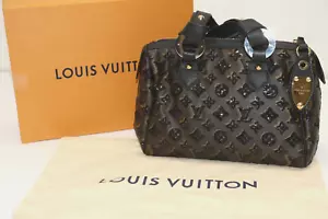LOUIS VUITTON M40243 Monogram Eclipse Speedy30 Sequin Hand Bag Canvas Black - Picture 1 of 13