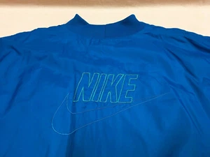 RARE Vintage Men's *NIKE* L/S Lined Pullover Windbreaker Sz XL Blue Spellout EUC - Picture 1 of 11