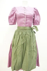 Dirndl 80er Vintage hochgeschlossen lila kurze Puffärmel und Schürze Gr.34 - Bild 1 von 7