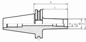 Aufnahme f. Einschraubfräser mit zylindr. Schaft DIN69871 AD/B SK 40 x M12 x 119 - Bild 1 von 1