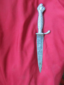 Vintage Korium PIC Japan Dagger Knife Eagle Claw & Ball With Sheath Fixed Blade