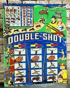 DE COLECCIÓN JUEGO DE CAZA DE DOBLE TIRO PANEL DE VIDRIO SUPERIOR 20""x25"" PINBALL ARCADE - Imagen 1 de 8