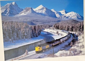 Via Passenger Train Banff National Park Alberta Canada Postcard 4X6 Unposted - Picture 1 of 2