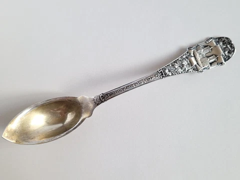 Vintage Greenleaf & Crosley Sterling Souvenir St Augustine Old City Gates Spoon Cover