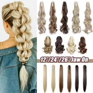 Extensiones de cabello rubio cola de caballo 100 % naturales con mandíbula en cola de caballo humano - Imagen 1 de 45