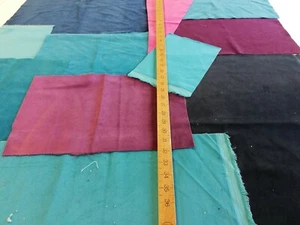 Linwood D Guild Velvets Patchwork Curtain Fabric Pieces Quilting Craft Turq L34 - Picture 1 of 12