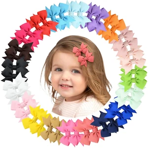 40PCS 2 Inch Baby Hair Bows Clips for Girls Grosgrain Ribbon Fully Lined Infant - Picture 1 of 12