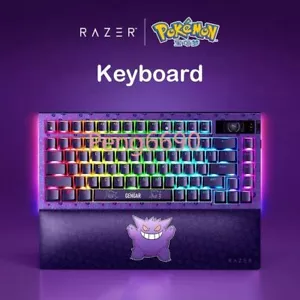 Razer x Pokémon Gengar Wireless Mechanical Keyboard RGB Backlit With Wrist Rest - Picture 1 of 8